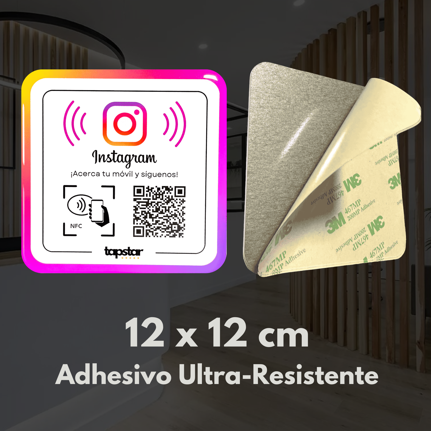 Placa de acrílico NFC e QR aumenta seguidores no Instagram