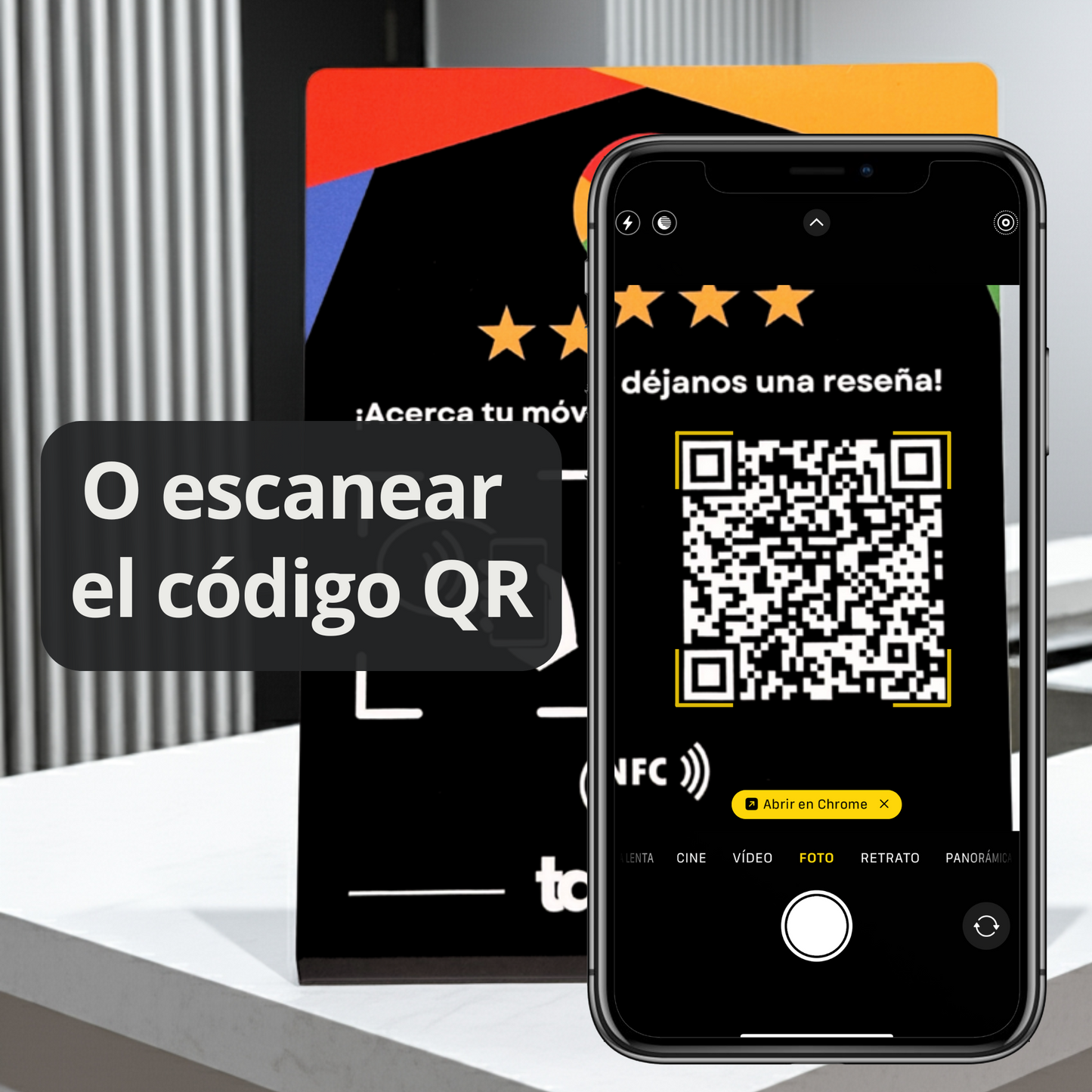 Expositor Reseñas Google NFC y QR