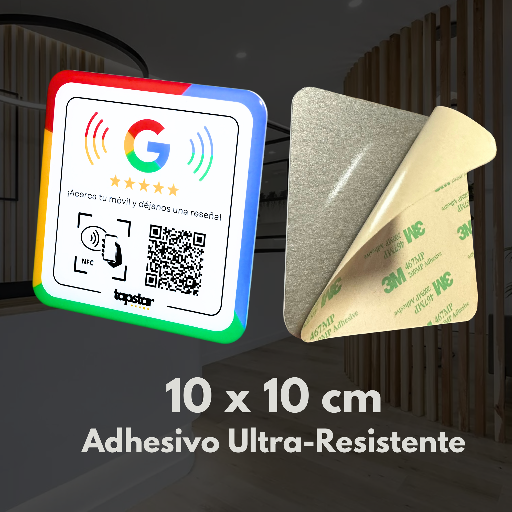 Placa Acrílica NFC y QR Aumenta tus Reseñas en Google