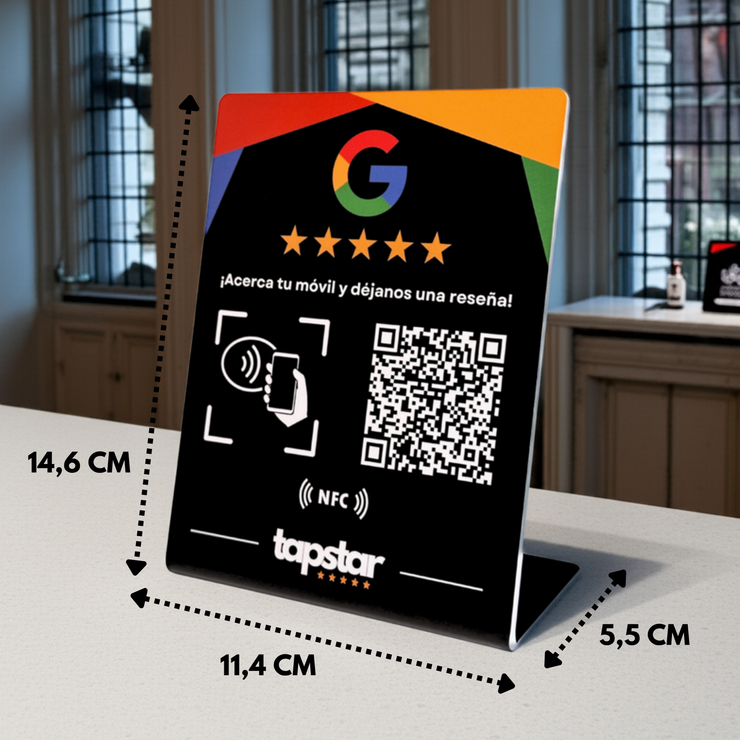 Expositor Reseñas Google NFC y QR