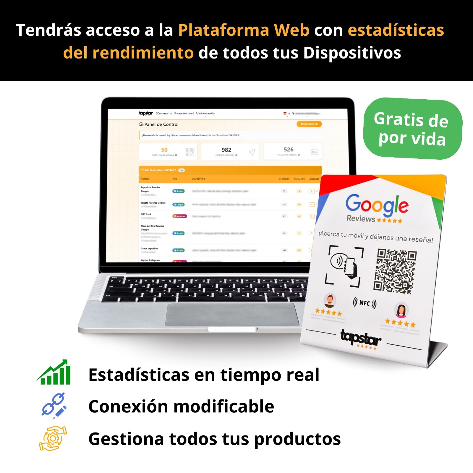 Placa Acrílica NFC y QR Aumenta Seguidores Instagram