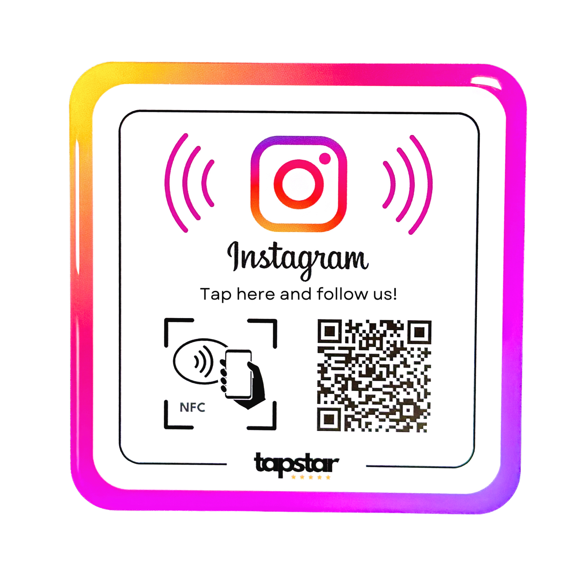 Placa Acrílica NFC y QR Aumenta Seguidores Instagram