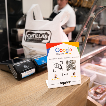 Expositor Reseñas Google NFC y QR