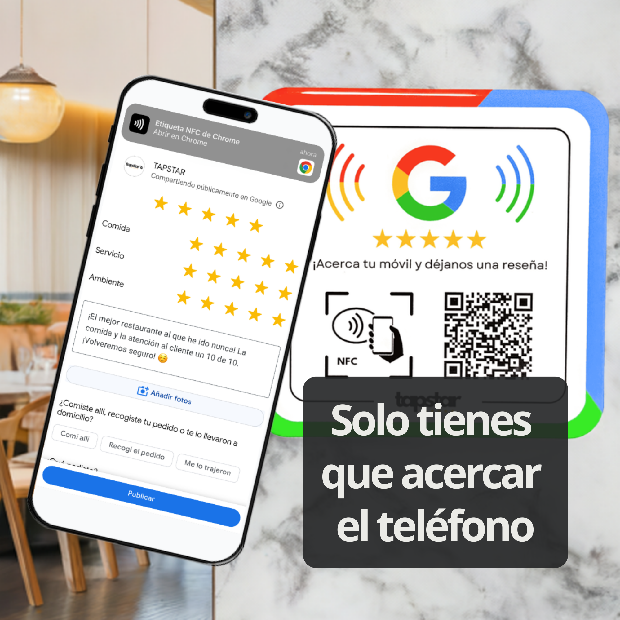 Placa Acrílica NFC y QR Aumenta tus Reseñas en Google