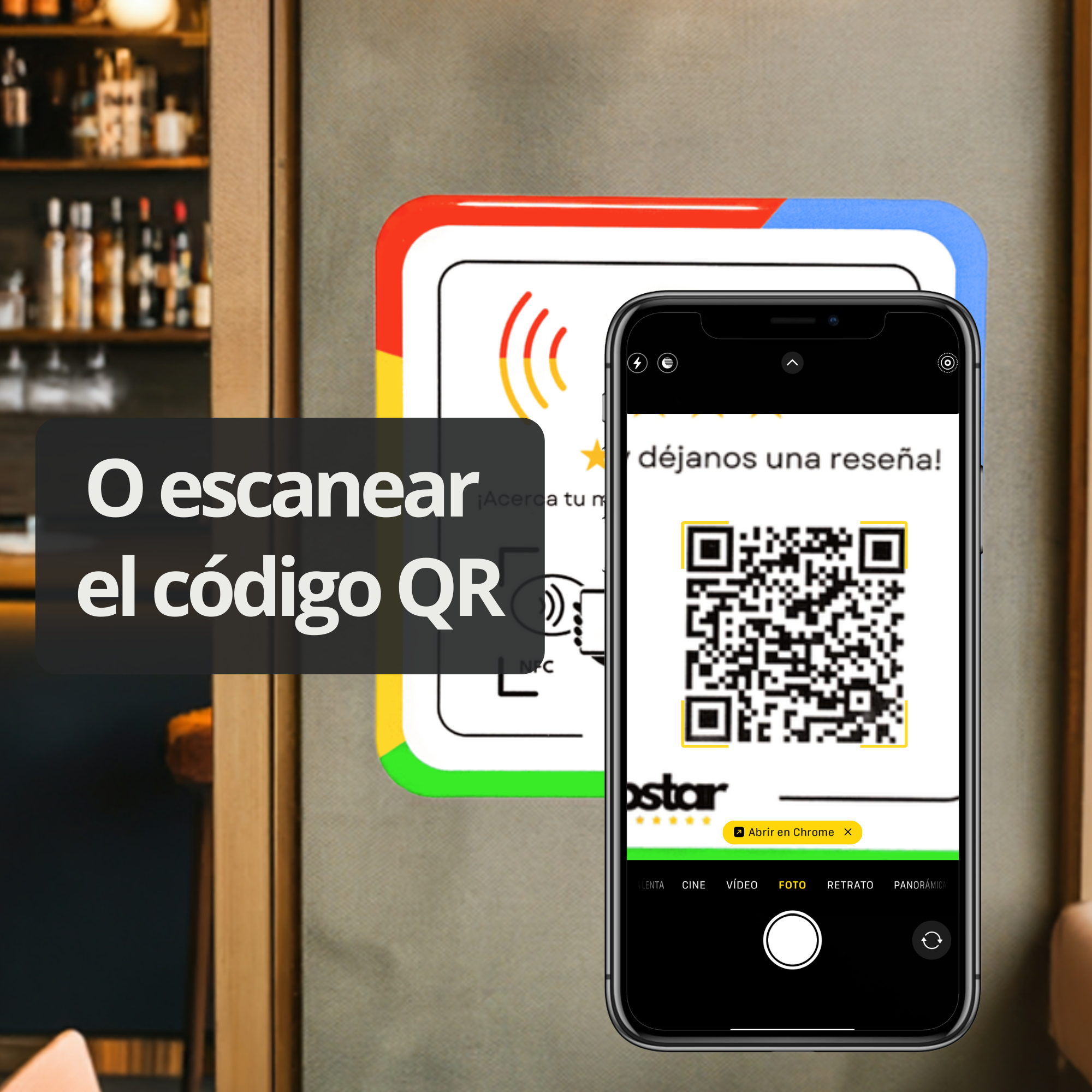 Placa Acrílica NFC y QR Aumenta tus Reseñas en Google