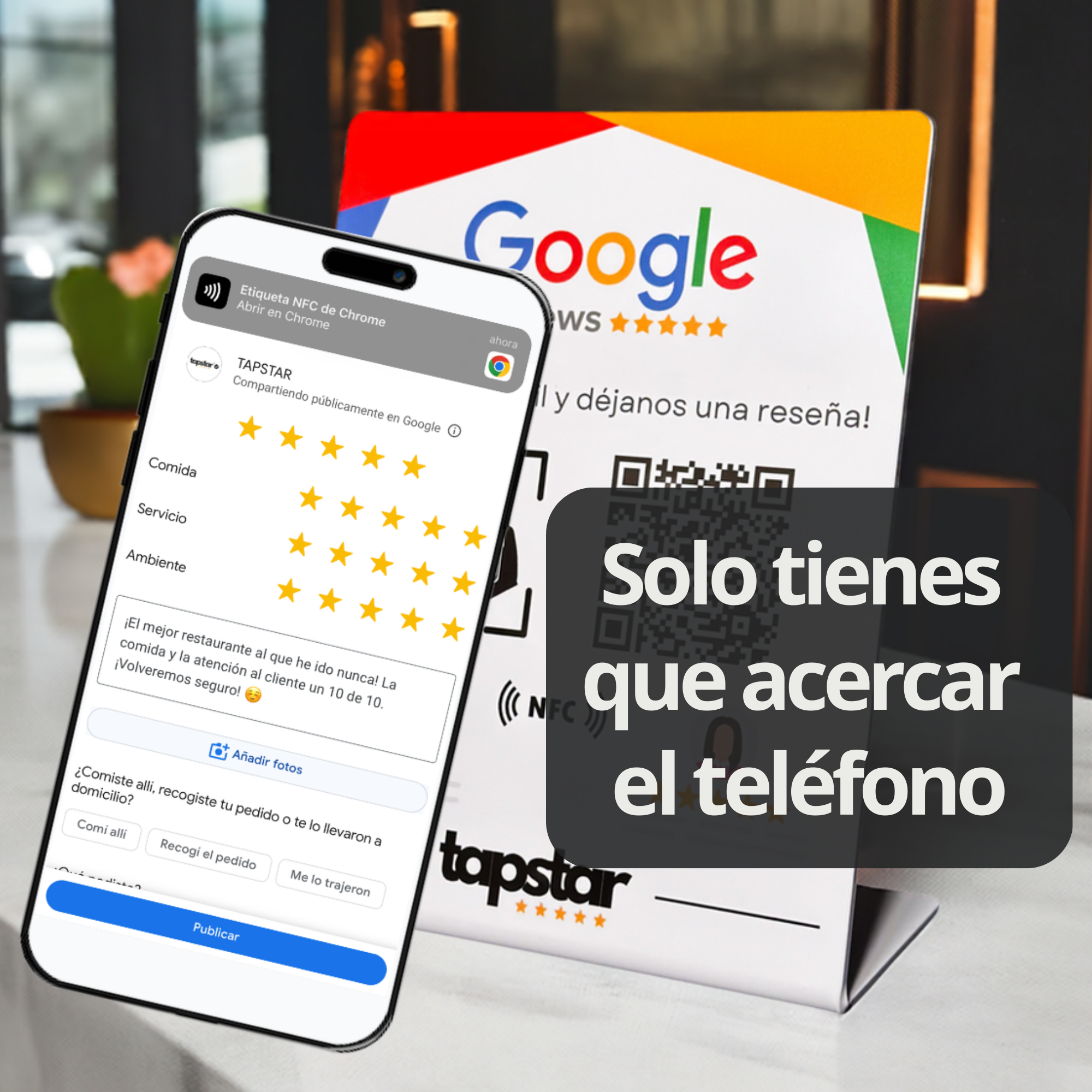 Expositor NFC y QR Aumenta tus Reseñas en Google