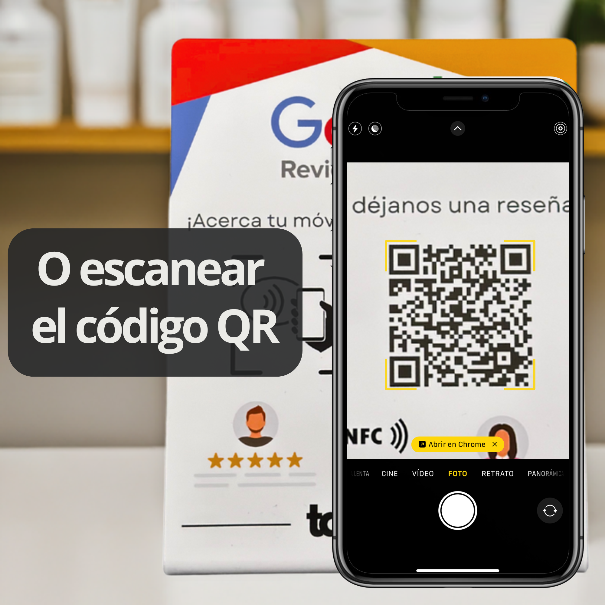 Expositor NFC y QR Aumenta tus Reseñas en Google