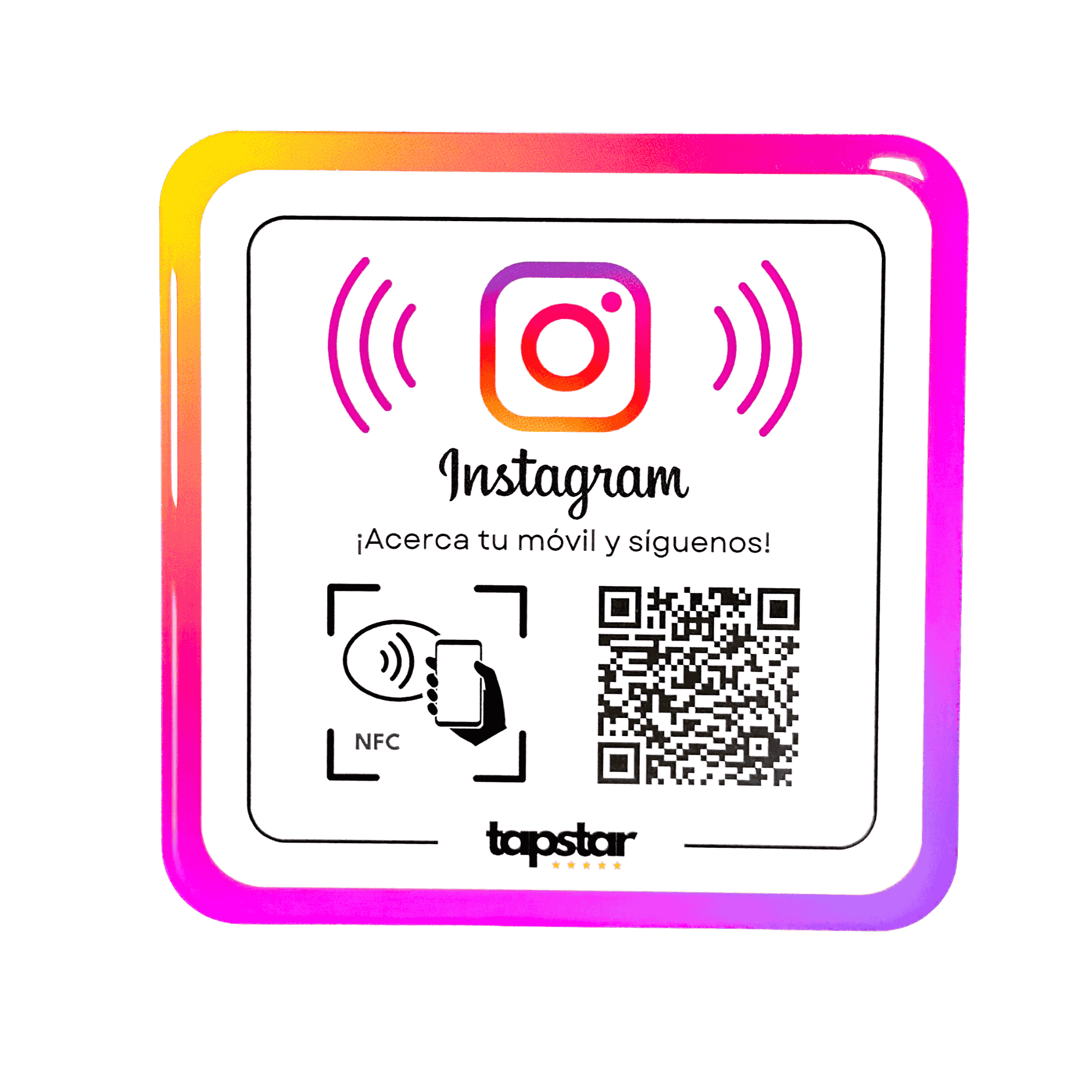 Placa Acrílica NFC y QR Aumenta Seguidores Instagram