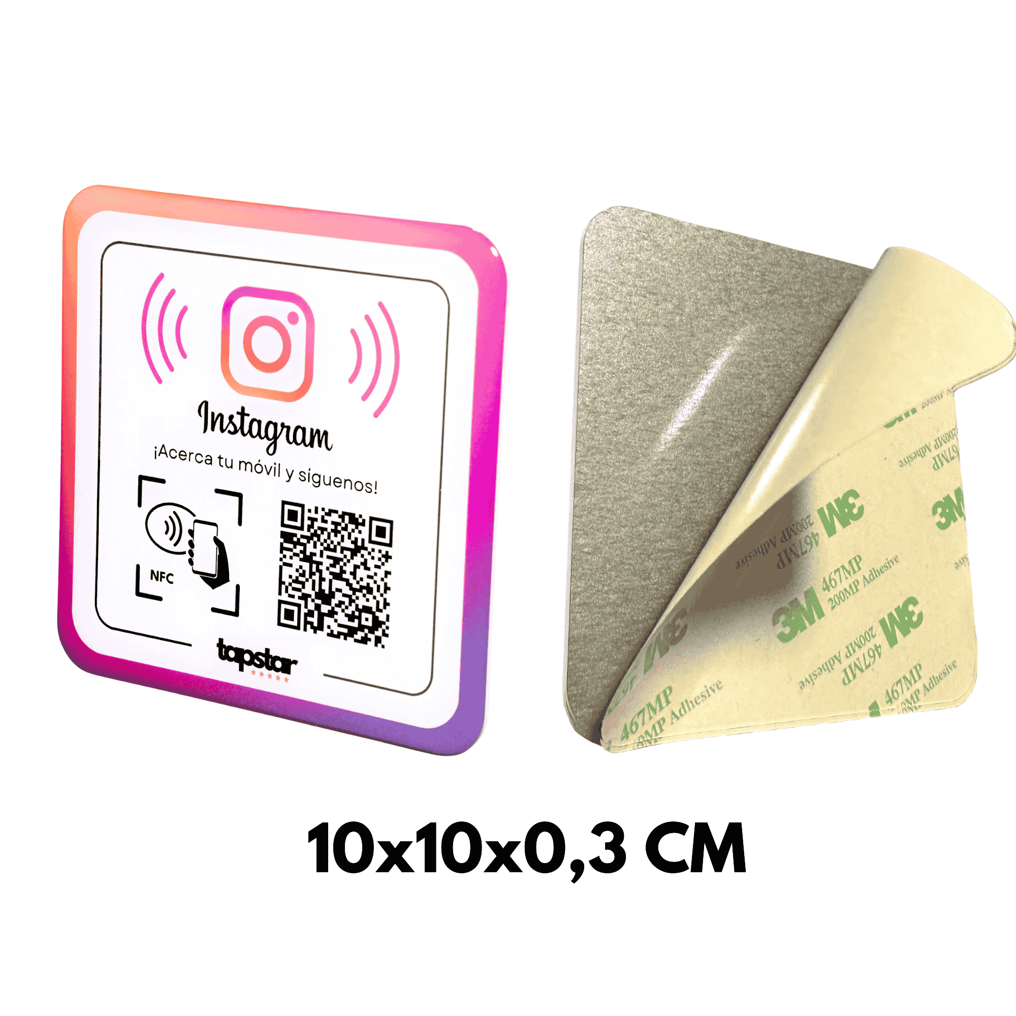 Placa Acrílica NFC y QR Aumenta Seguidores Instagram