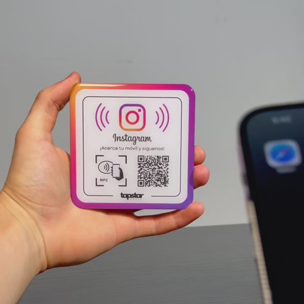 Placa Acrílica NFC y QR Aumenta Seguidores Instagram