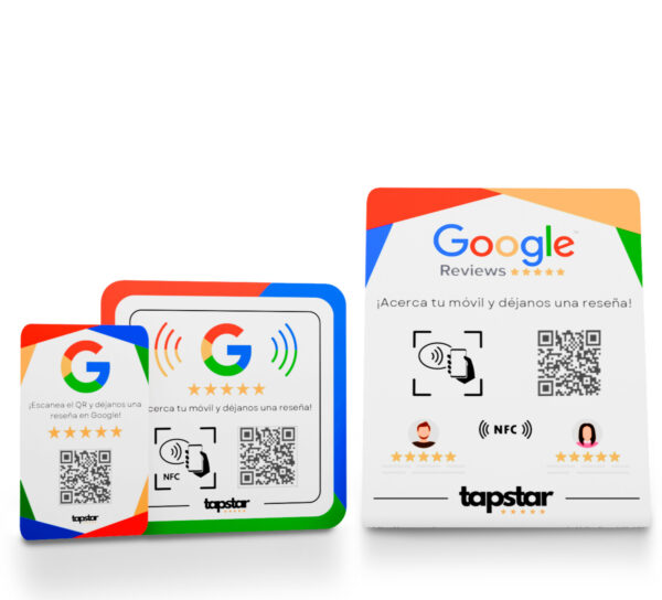 ⭐Pack Completo NFC y QR para Reseñas Google: Tarjeta + Pegatina + Stand 🎯✨