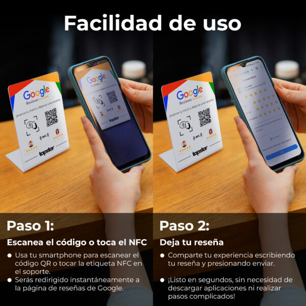 ⭐Pack Completo NFC y QR para Reseñas Google: Tarjeta + Pegatina + Stand 🎯✨ - Imagen 3