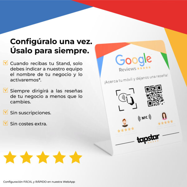 ⭐Pack Completo NFC y QR para Reseñas Google: Tarjeta + Pegatina + Stand 🎯✨ - Imagen 5